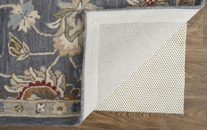 HomeRoots 4' Handmade Wool Floral Tufted Area Rug in Gray, Ivory & Red – Stain Resistant Luxury for Homes 4' x 6' 514804
