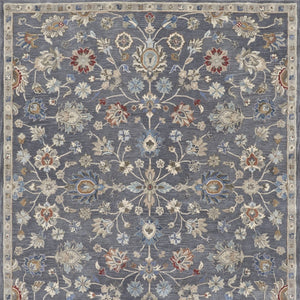 HomeRoots 4' Handmade Wool Floral Tufted Area Rug in Gray, Ivory & Red – Stain Resistant Luxury for Homes 10' X 14' 514808