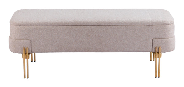 Lebreton Storage Bench Oatmeal Beige 110082 Zuo Modern