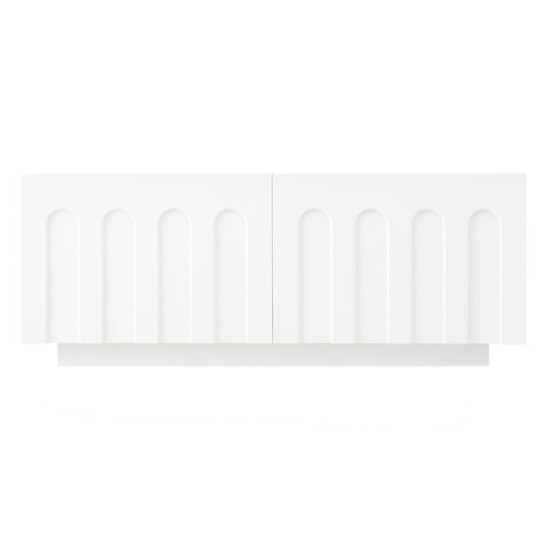 English Elm On-Trend Modern Dual-Function Coffee Table & Tv Stand Set For Tvs Up To 80", Elegant Storage Solution N721S000054K