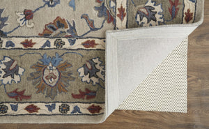 HomeRoots 4' Hand-Tufted Wool Area Rug in Ivory and Blue Floral Design – Durable, Stylish, and Easy to Maintain 5' x 8' 514823