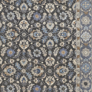 HomeRoots 4' Handmade Wool Area Rug with Floral Tufted Design in Elegant Taupe, Blue, and Ivory Tones 4' X 6' 514828