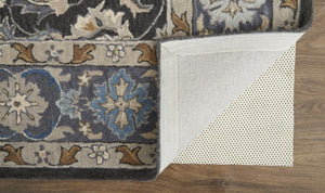 HomeRoots 4' Handmade Wool Area Rug with Floral Tufted Design in Elegant Taupe, Blue, and Ivory Tones 5' X 8' 514829