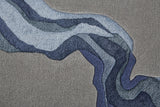 Homeroots 4' X 6' Blue And Gray Wool Abstract Hand Tufted Area Rug Gray,Blue Wool 514834