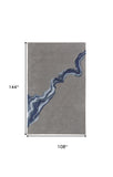 Homeroots 9' X 12' Gray And Blue Wool Abstract Hand Tufted Area Rug Gray,Blue Wool 514837