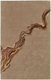 Homeroots 5' X 8' Beige And Brown Abstract Hand Tufted Area Rug Tan,Orange Wool Blend 514842