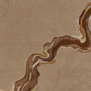 HomeRoots 5' Plush Beige and Brown Abstract Hand-Tufted Area Rug for Modern and Transitional Decor Spaces 5' X 8' 514842