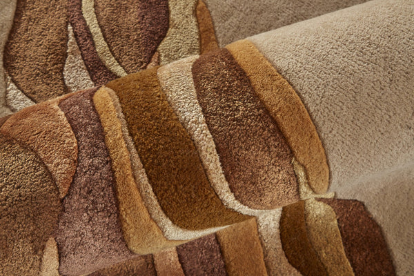 HomeRoots 5' Plush Beige and Brown Abstract Hand-Tufted Area Rug for Modern and Transitional Decor Spaces 10' X 14' 514845