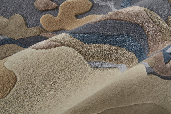 Homeroots 8' X 10' Tan And Brown Wool Abstract Hand Tufted Area Rug  Wool 514864