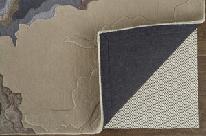 Homeroots 9' X 12' Tan And Brown Wool Abstract Hand Tufted Area Rug  Wool 514865