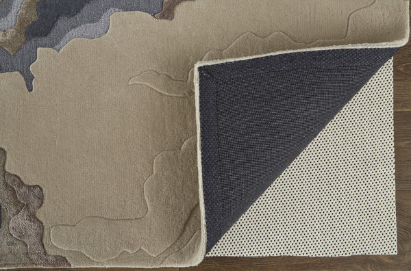 Homeroots 10' X 14' Tan And Brown Wool Abstract Hand Tufted Area Rug  Wool 514866