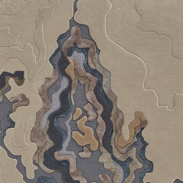 Homeroots 2' X 3' Tan And Brown Wool Abstract Hand Tufted Area Rug  Wool 514868