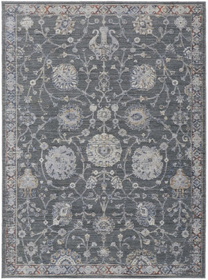 HomeRoots 8' Gray and Ivory Floral Area Rug - Timeless Elegance for Living Rooms, Bedrooms, and More! 8' X 10' Rectangle 514880