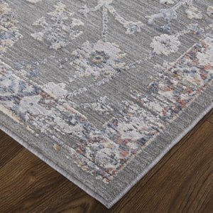 HomeRoots 8' Gray and Ivory Floral Area Rug - Timeless Elegance for Living Rooms, Bedrooms, and More! 8' X 10' Rectangle 514880