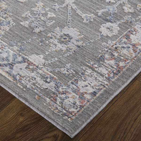 HomeRoots 8' Gray and Ivory Floral Area Rug - Timeless Elegance for Living Rooms, Bedrooms, and More! 8' X 10' Rectangle 514880