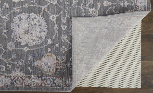 HomeRoots 8' Gray and Ivory Floral Area Rug - Timeless Elegance for Living Rooms, Bedrooms, and More! 8' X 10' Rectangle 514880