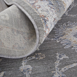 HomeRoots 8' Gray and Ivory Floral Area Rug - Timeless Elegance for Living Rooms, Bedrooms, and More! 8' X 10' Rectangle 514880