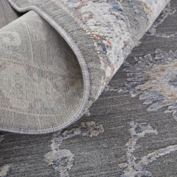 HomeRoots 8' Gray and Ivory Floral Area Rug - Timeless Elegance for Living Rooms, Bedrooms, and More! 8' X 10' Rectangle 514880