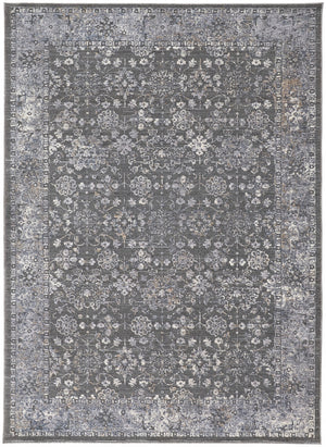 Homeroots 8' X 10' Taupe And Ivory Floral Power Loom Area Rug Taupe,Gray,Orange Polyester 514884