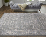 Homeroots 8' X 10' Taupe And Ivory Floral Power Loom Area Rug Taupe,Gray,Orange Polyester 514884