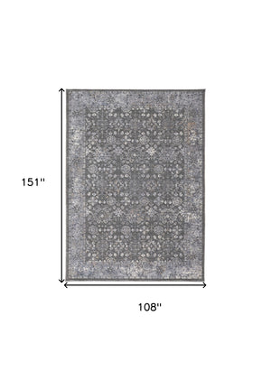 Homeroots 9' X 13' Taupe And Ivory Floral Power Loom Area Rug Taupe,Gray,Orange Polyester 514885