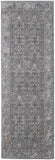 Homeroots 8' Runner Taupe And Ivory Floral Power Loom Runner Rug Taupe,Gray,Orange Polyester 514886