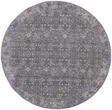 Homeroots 6' Taupe And Ivory Round Floral Power Loom Area Rug Taupe,Gray,Orange Polyester 514887