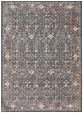 Homeroots 8' X 10' Gray And Ivory Floral Power Loom Area Rug Gray,Pink,Red Polyester 514888