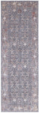 Homeroots 8' Runner Gray And Ivory Floral Power Loom Runner Rug Gray,Pink,Red Polyester 514890