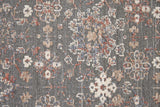 Homeroots 8' Runner Gray And Ivory Floral Power Loom Runner Rug Gray,Pink,Red Polyester 514890