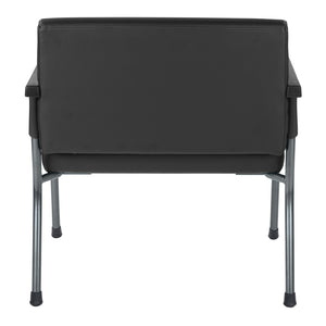 OSP Home Furnishings Bariatric Big and Tall Guest Chair with Reinforced Metal Frame for Waiting Rooms Black BC9603-R107