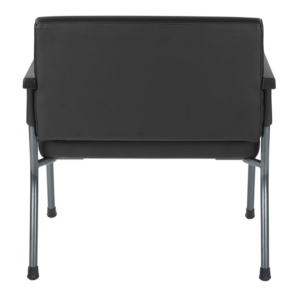 OSP Home Furnishings Bariatric Big and Tall Guest Chair with Reinforced Metal Frame for Waiting Rooms Black BC9603-R107