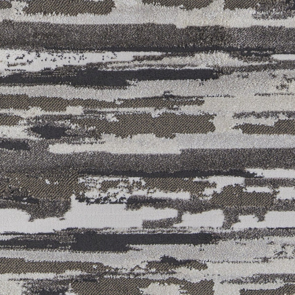 HomeRoots 4' Abstract Distressed Area Rug in Gray, Ivory & Brown - Durable, Family-Friendly Design for Homes 8' Runner 514913