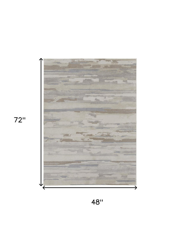 HomeRoots 4' Stylish Brown and Ivory Distressed Area Rug – Versatile, Low-Maintenance Comfort for Any Space 4' X 6' 514915