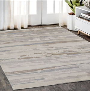 HomeRoots 4' Stylish Brown and Ivory Distressed Area Rug – Versatile, Low-Maintenance Comfort for Any Space 5' X 8' 514916
