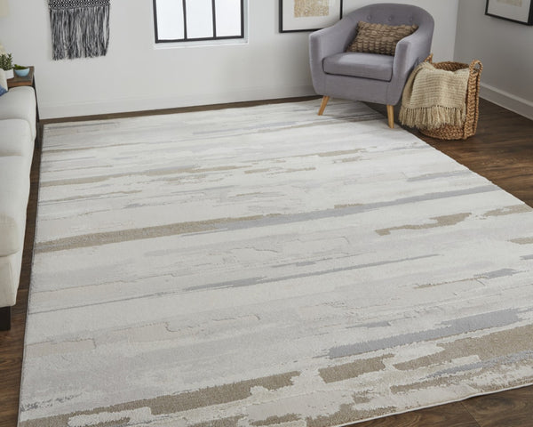 HomeRoots 4' Stylish Brown and Ivory Distressed Area Rug – Versatile, Low-Maintenance Comfort for Any Space 8' X 10' 514917