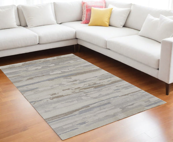 HomeRoots 4' Stylish Brown and Ivory Distressed Area Rug – Versatile, Low-Maintenance Comfort for Any Space 8' X 10' 514917