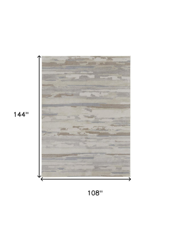 HomeRoots 4' Stylish Brown and Ivory Distressed Area Rug – Versatile, Low-Maintenance Comfort for Any Space 9' X 12' 514919