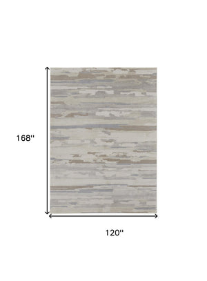 HomeRoots 4' Stylish Brown and Ivory Distressed Area Rug – Versatile, Low-Maintenance Comfort for Any Space 10' X 14' 514920