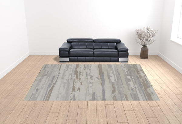 HomeRoots 12' Abstract Shag Area Rug in Brown, Ivory & Tan - Plush, Durable, Stain-Resistant for Modern Spaces 12' X 15' 514922