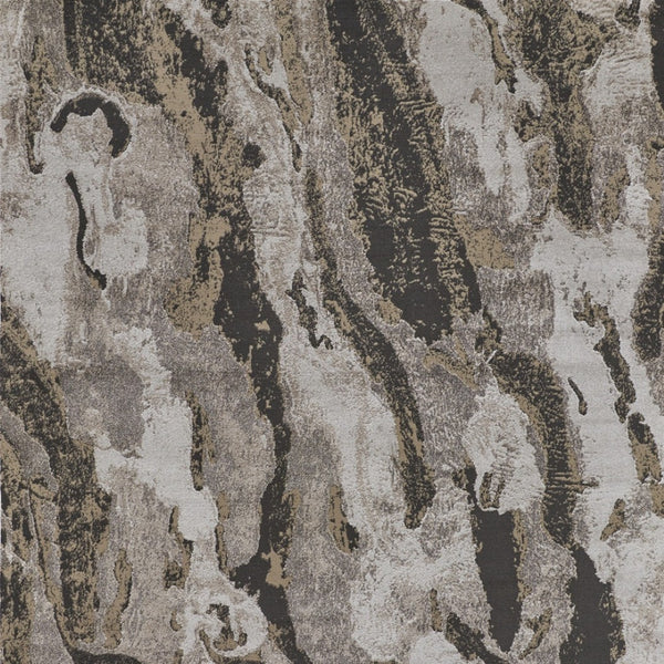 HomeRoots 4' Brown and Ivory Abstract Area Rug - Stylish, Durable, and Low-Maintenance for Modern Spaces 5' X 8' 514924