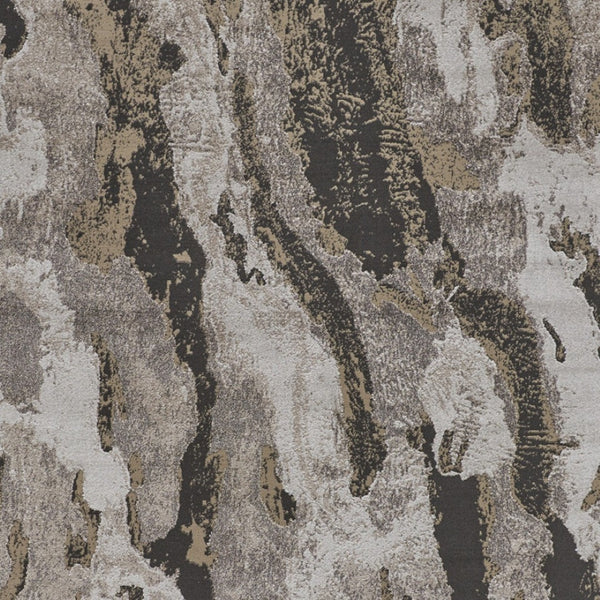 HomeRoots 4' Brown and Ivory Abstract Area Rug - Stylish, Durable, and Low-Maintenance for Modern Spaces 9' X 12' 514927