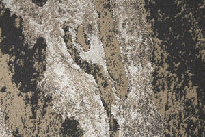 HomeRoots 4' Brown and Ivory Abstract Area Rug - Stylish, Durable, and Low-Maintenance for Modern Spaces 8' Runner 514929
