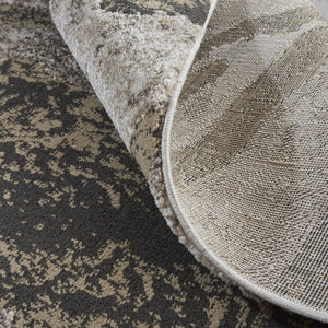 HomeRoots 4' Brown and Ivory Abstract Area Rug - Stylish, Durable, and Low-Maintenance for Modern Spaces 8' Runner 514929