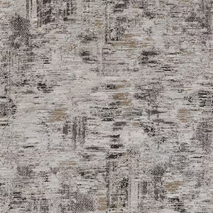 Homeroots 4' X 6' Gray And Ivory Abstract Power Loom Distressed Area Rug Ivory,Gray,Brown Polypropylene 514931