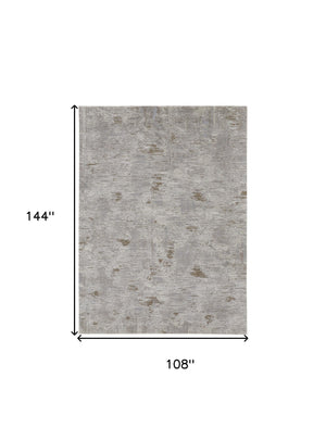 Homeroots 9' X 12' Gray And Ivory Abstract Power Loom Distressed Area Rug Ivory,Gray,Tan Polypropylene 514943