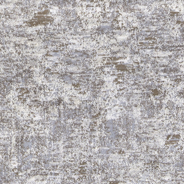 Homeroots 8' Runner Gray And Ivory Abstract Power Loom Distressed Runner Rug Ivory,Gray,Tan Polypropylene,Polyester 514945