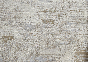 Homeroots 12' X 15' Gray And Ivory Abstract Power Loom Distressed Area Rug Ivory,Gray,Tan Polypropylene 514946