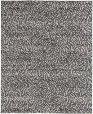 HomeRoots 4' Gray and Ivory Abstract Area Rug - Stylish, Stain-Resistant Power Loom Design for Modern Homes 5' X 8' 514956