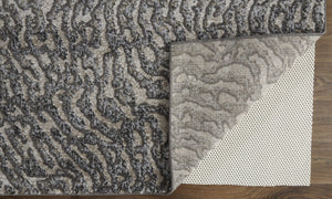 HomeRoots 4' Gray and Ivory Abstract Area Rug - Stylish, Stain-Resistant Power Loom Design for Modern Homes 5' X 8' 514956